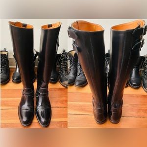 Frye Dorado Buckle black riding boots 7